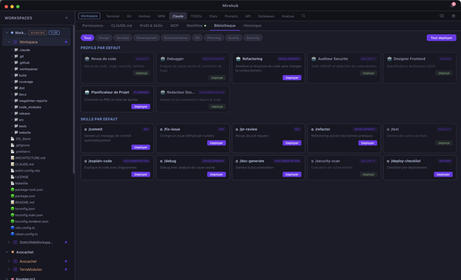 Claude AI — Bibliotheque de profils et skills